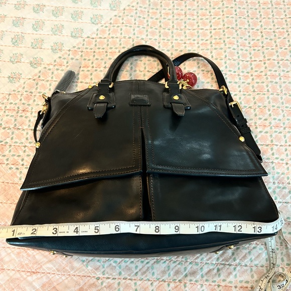 Dooney & Bourke Florentine Leather Clayton Satchel in Black, Excellent Used Cond - Picture 10 of 16